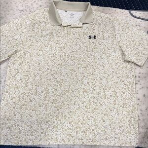 Under Armour Men's Tan Patterned Polo Shirt Loose Fit